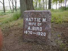 Mattie Stickrod Bird headstone