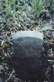 small headstone close to Burkett family monument