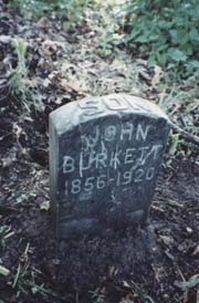 small headstone close to Burkett family monument